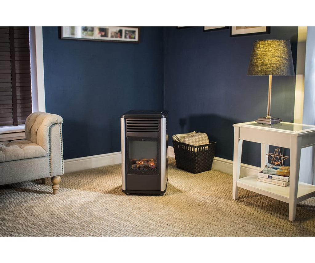 Manhattan İç Mekan Isıtıcı - Seramik Odun Seti Hediyeli - Kampora