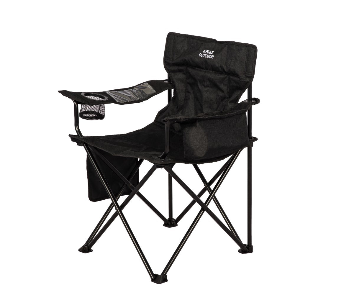 ÇELİK KATLANIR KAMP SANDALYE – Siyah - Kampora