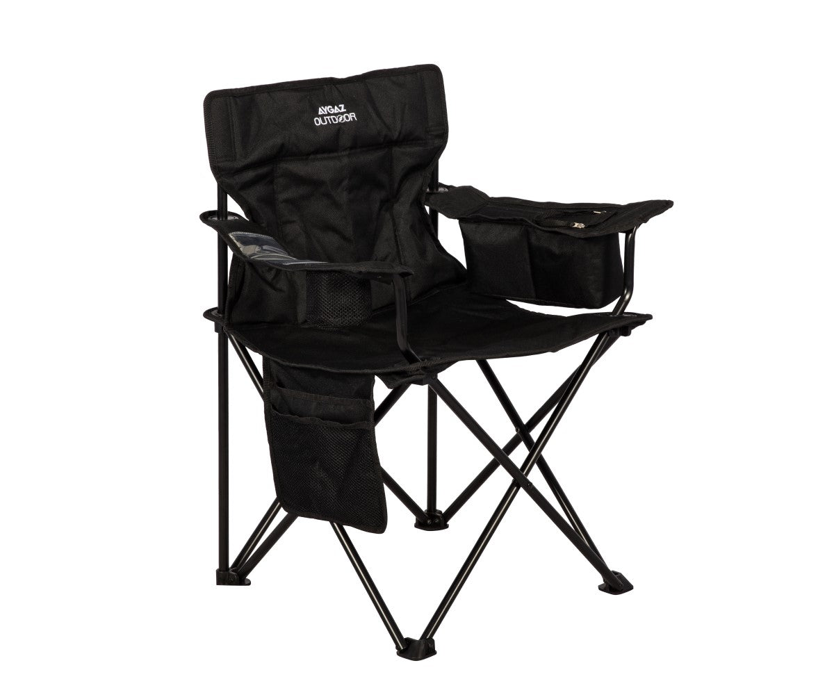 ÇELİK KATLANIR KAMP SANDALYE – Siyah - Kampora