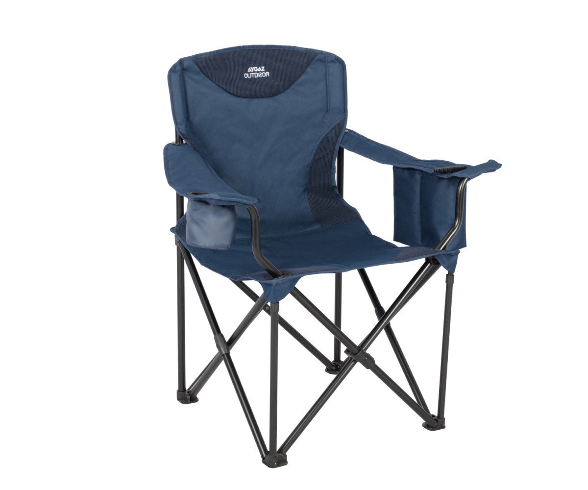 XL Kamp Sandalyesi Mavi XXL King Size Çelik Katlanır Kamp Sandalyesi - Kampora