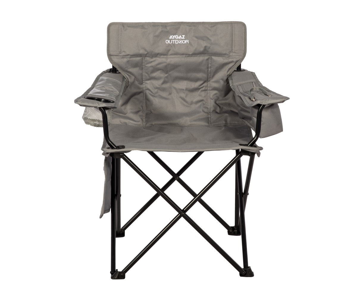 ÇELİK KATLANIR KAMP SANDALYESİ – Gri - Kampora