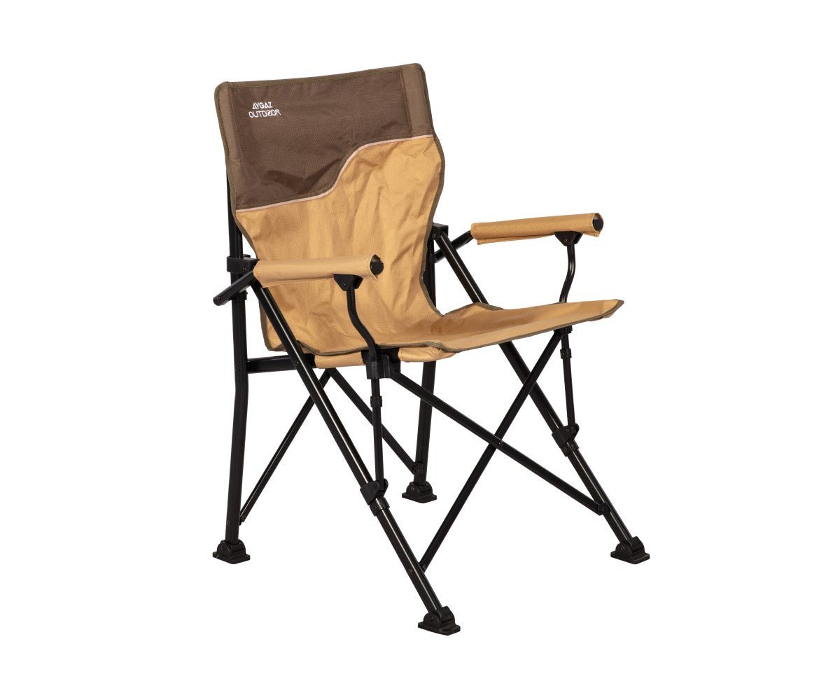 ÇELİK KATLANIR KAMP SANDALYESİ - PVC Kumaş Kaplı Kolçaklar, Taşıma Çantası - Kampora