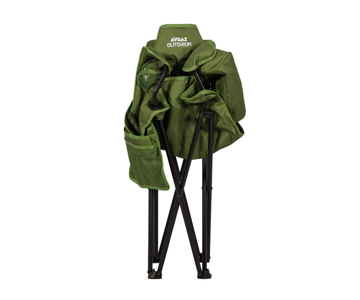 ÇELİK KATLANIR KAMP SANDALYESİ – Yeşil - Kampora