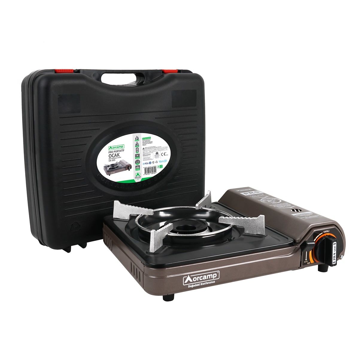 Orcamp Gaz Stop emniyetli kahverengi piknik ocağı