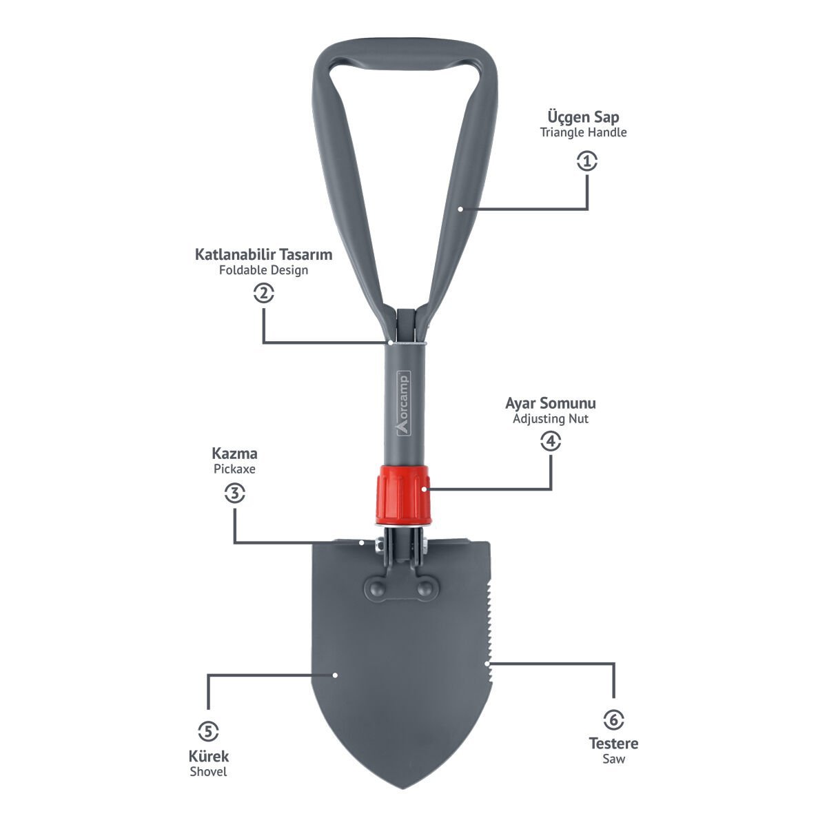 Terra XL Katlanır Kazma & Kürek Seti