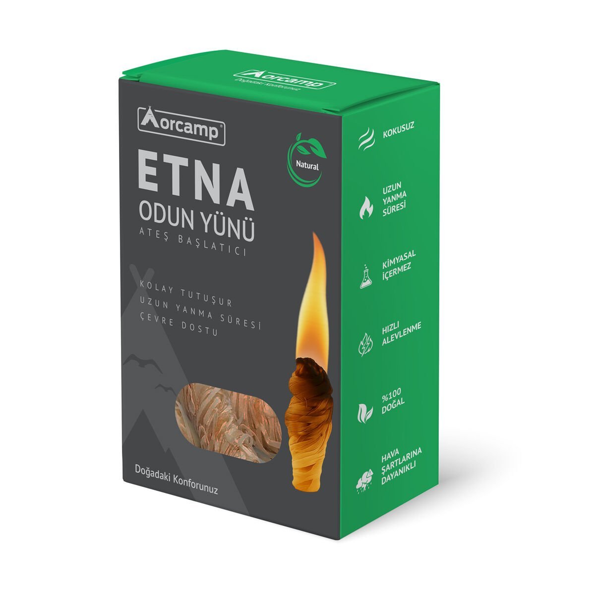 Orcamp Etna doğal odun yünü tutuşturucu paket